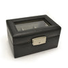Royce Leather Luxury 3-Slot Watch Box - Black 2