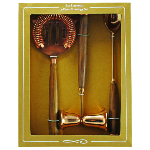Be Home 3-Piece Mixology Set in Copper