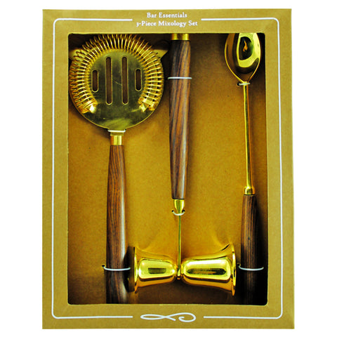 Be Home 3-Piece Mixology Set in Gold