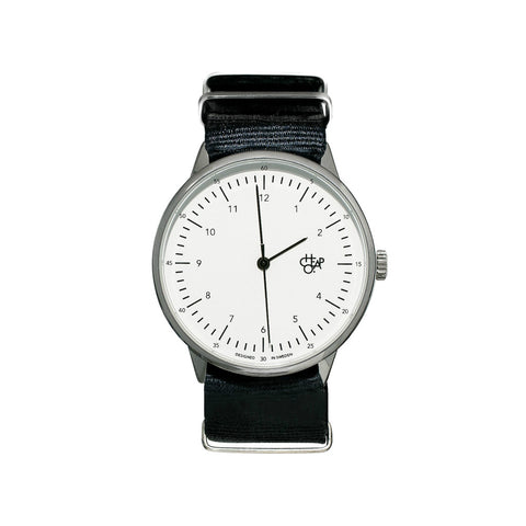 Cheapo Watch Harold Nylon - Black/White/Silver