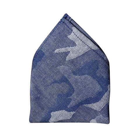 Blade + Blue - James Denim Camo Pocket Square