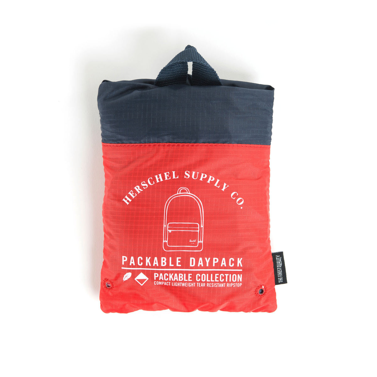 Herschel Packable Backpack - Navy & Red