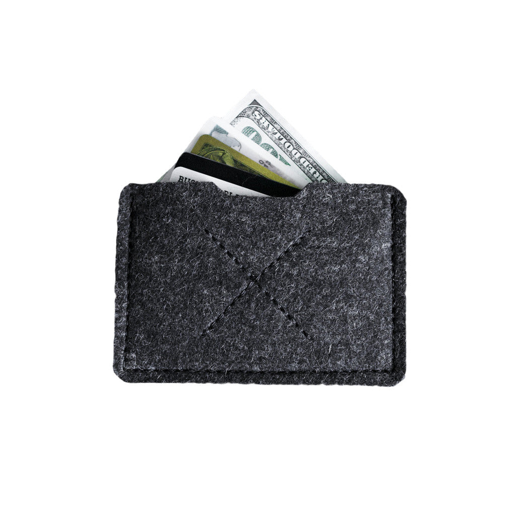 Old Calgary Organic Wool Heritage Card Sleeve Wallet - Graphite :: Maxton Men Old Calgary Organic Wool Heritage Card Sleeve Wallet - Graphite :: Maxton Men