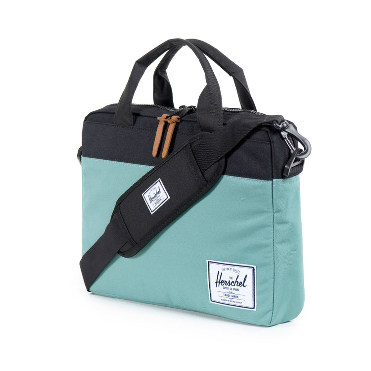Herschel Supply Hudson Briefcase - Seafoam & Black Side
