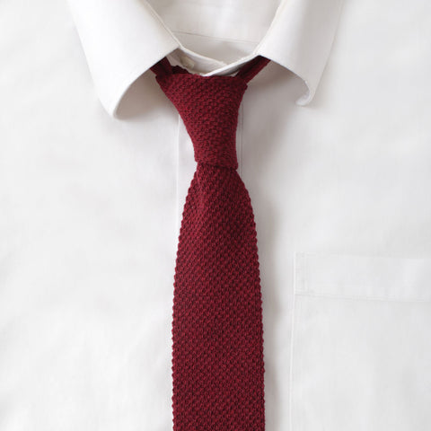 Knit Cotton Maroon Tie