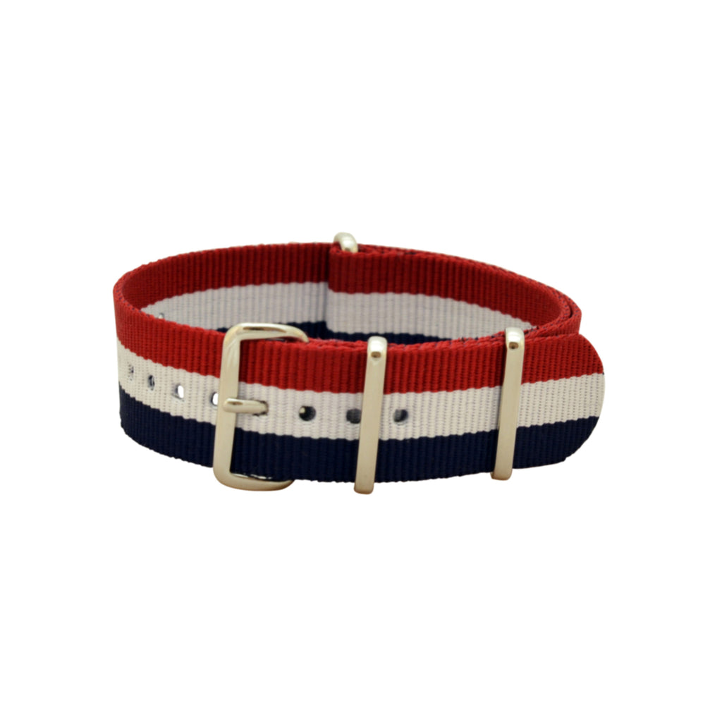 Military Watch Co. - Blue, White, & Red Interchangeable NATO Watch Strap
