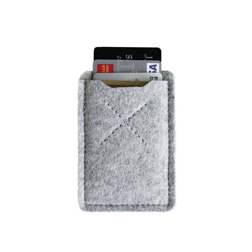 Old Calgary Organic Wool Oxford Card Sleeve Wallet - Concrete :: Maxton Men Old Calgary Organic Wool Oxford Card Sleeve Wallet - Concrete :: Maxton Men