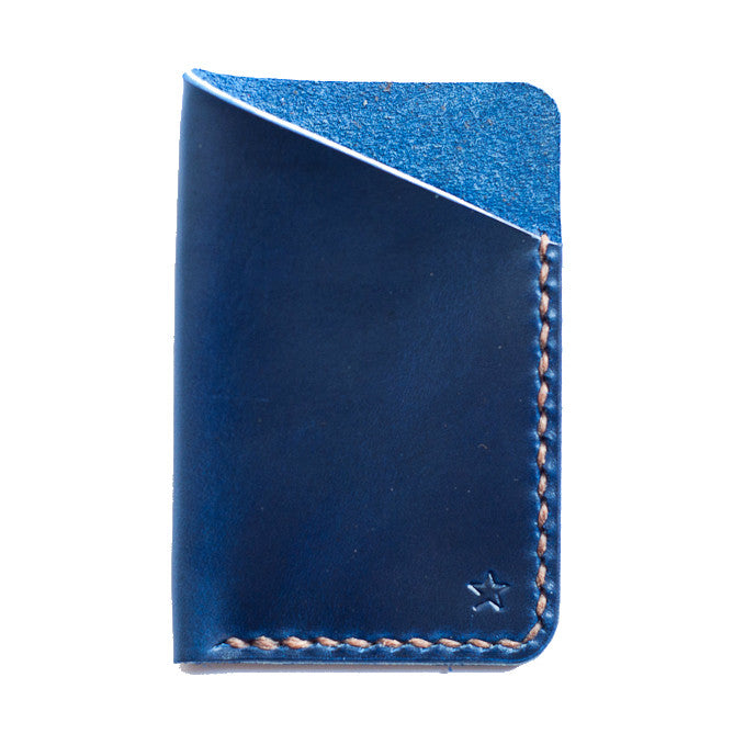 One Star Leather Minimalist Wallet - Ink Blue