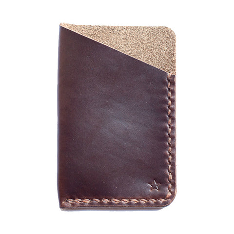 One Star Leather Minimalist Wallet - Mahogany