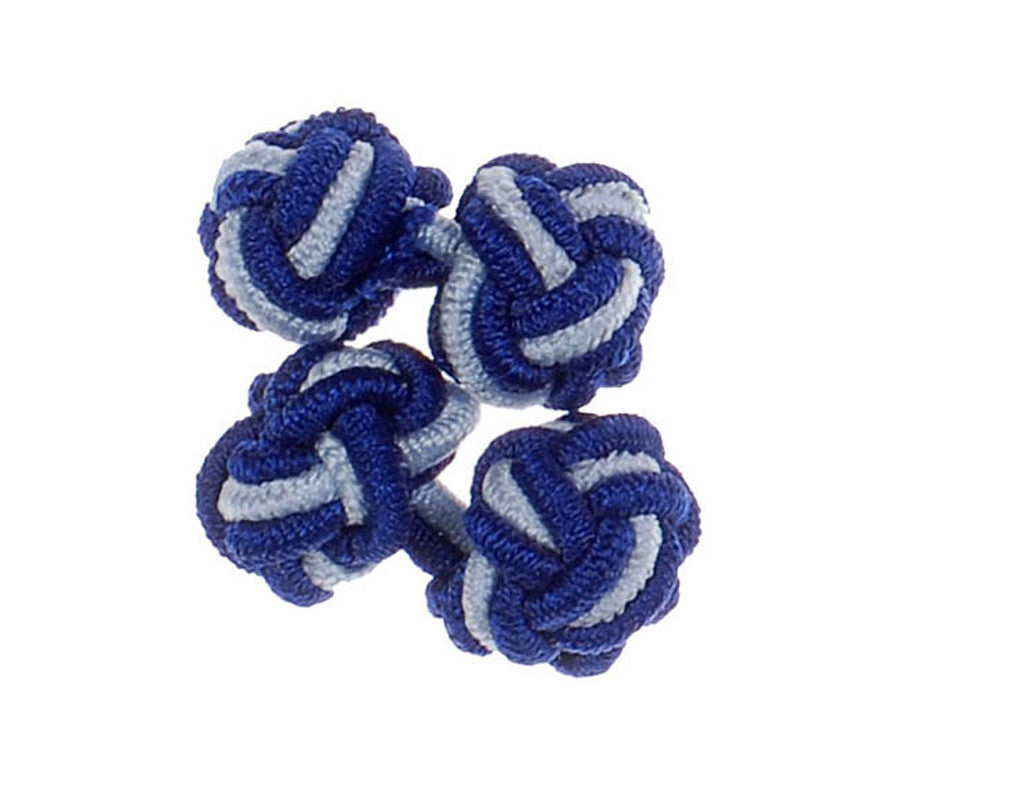 Knot Cufflinks - Blue & Light Blue