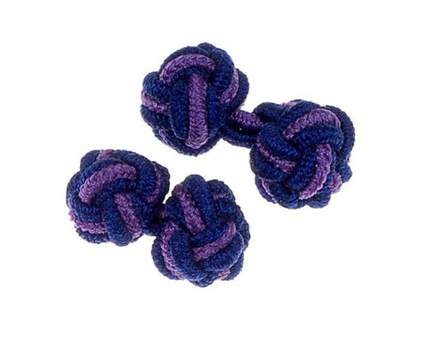 Knot Cufflinks - Navy & Purple