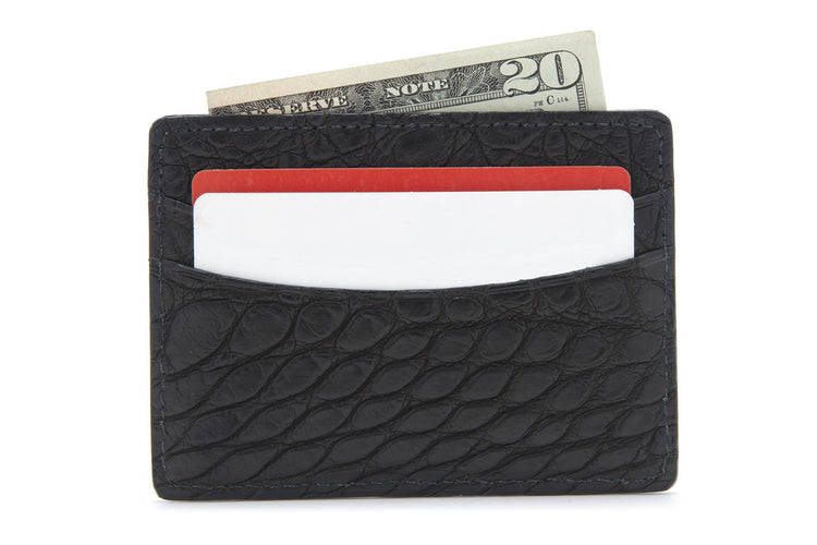 Alligator Card Case - Black