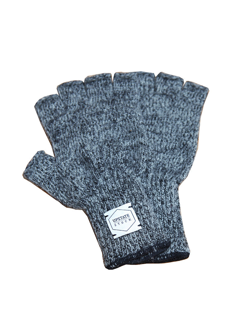 Upstate Stock Fingerless Ragg Wool Glove - Charcoal Melange