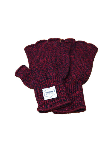 Upstate Stock Fingerless Ragg Wool Glove - Red Melange
