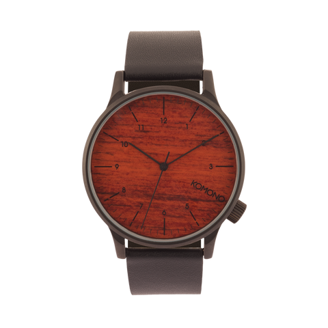 Komono Winston Black Wood Watch