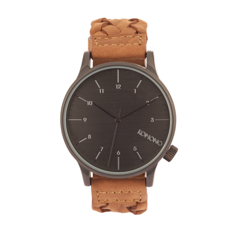 Komono Winston Woven Chestnut Watch