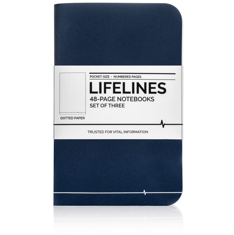 Lifelines Dotted Grid Notebooks | Blue, Set of 3