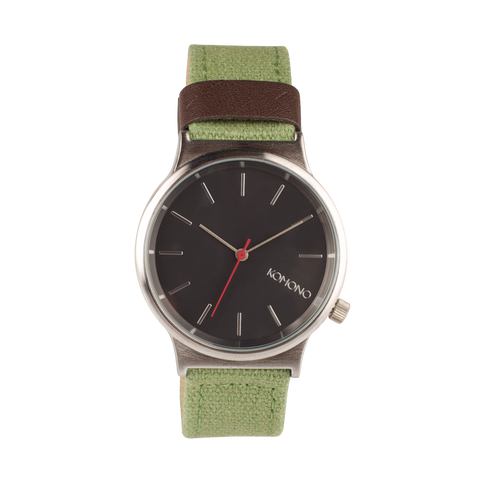 Komono Wizard Heritage Series Silver Army Watch