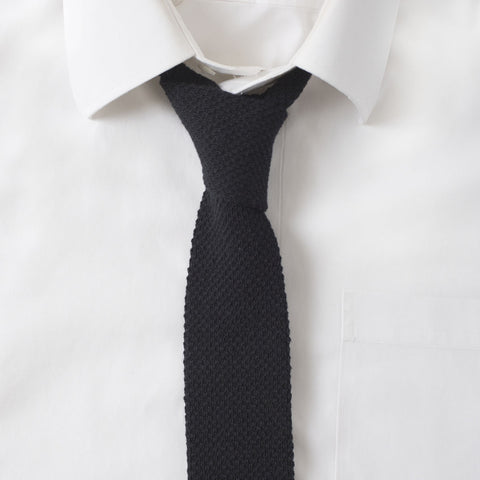 Knit Cotton Black Tie