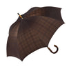Ombrelli Handcrafted Umbrella with Wood Handle - Chocolate Plaid
