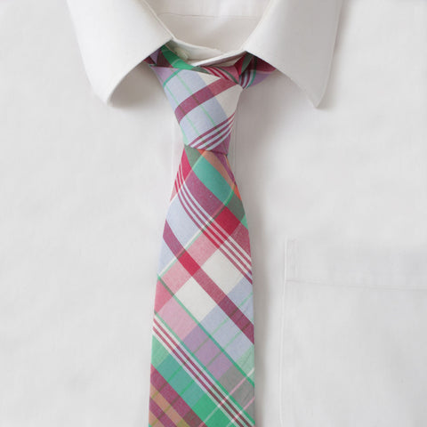 Cotton Red Madras Tie