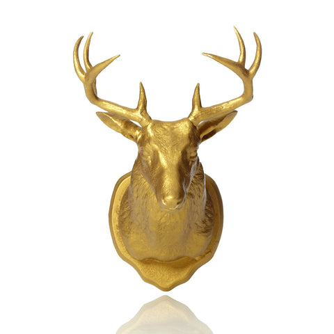 Urban Taxidermy Magnetic Wall Hook Deer - Gold