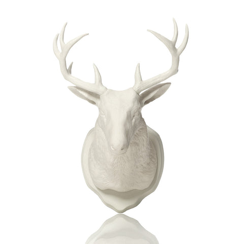 Urban Taxidermy Magnetic Wall Hook Deer - White