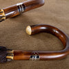 Ombrelli Handcrafted Umbrella with Wood Handle - Midnight Pin Stripe