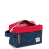 Herschel Supply Chapter Travel Kit Navy Red Open