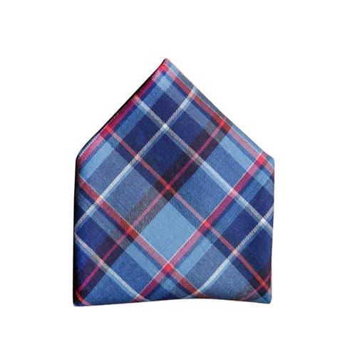 Blade + Blue Karl Plaid Pocket Square - Blue & Red