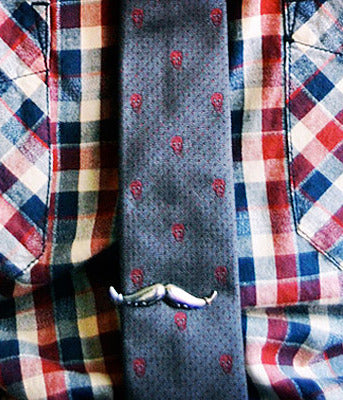 Moustache Tie Clip - Silver