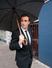 Ombrelli Handcrafted Umbrella with Wood Handle - Midnight Pin Stripe