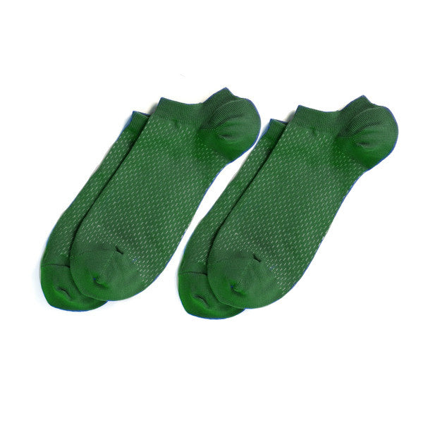 Richer Poorer - Rookie Solid Green Low Show Socks - 2 pairs