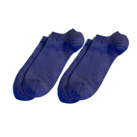 Richer Poorer - Rookie Solid Blue Low Show Socks - 2 pairs
