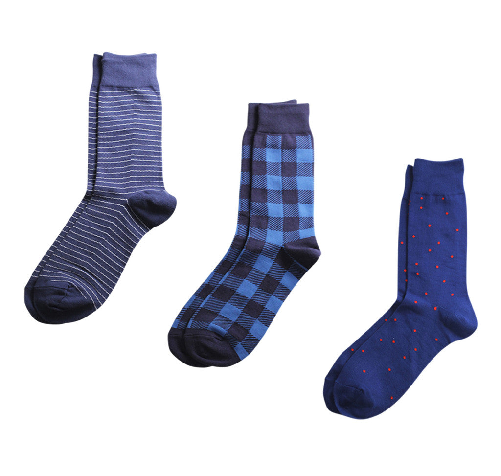 Richer Poorer Socks - Blue - 3-Pack