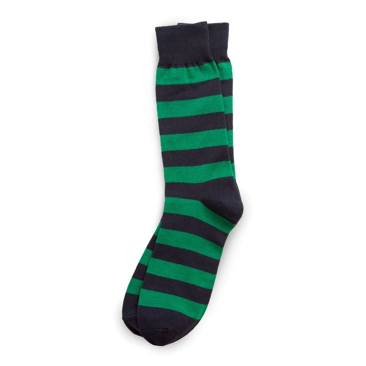 Richer Poorer - Walk On Navy & Green Socks