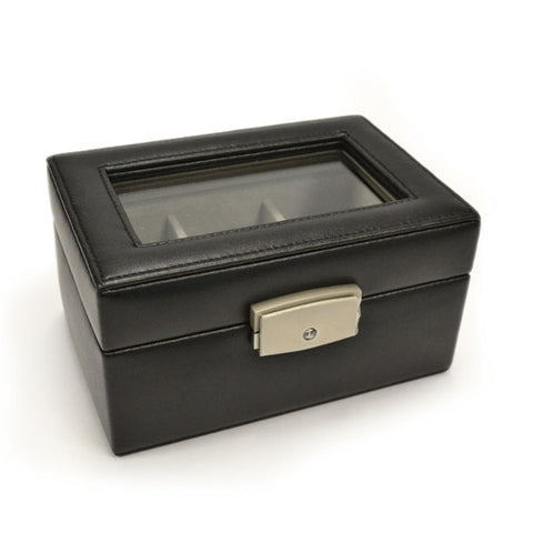 Royce Leather Luxury 3-Slot Watch Box - Black