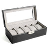Royce Leather 5-Slot Watch Box - Black