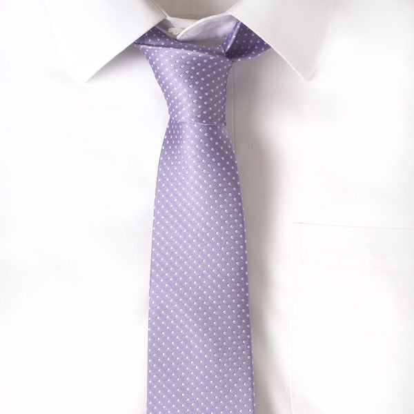 Silk Lavender Pindot Tie
