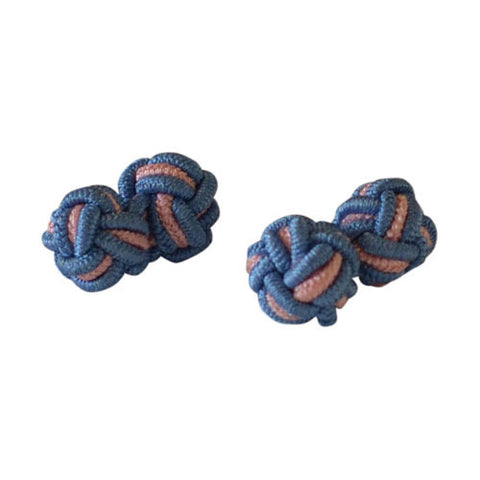 Knot Cufflinks - Sky Blue & Pink