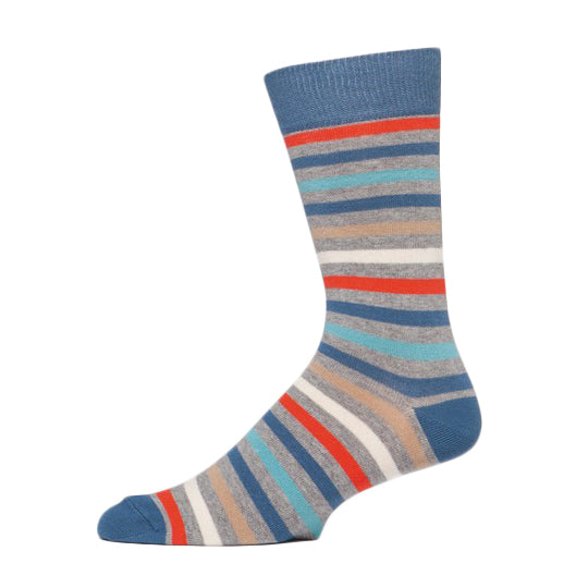 PACT All Over Denim Stripe Crew Socks
