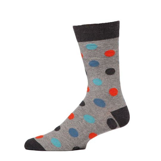 PACT Grey Dot Crew Socks