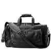 Deluxe Leather Duffel Bag - Black