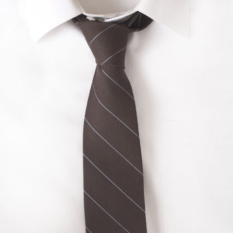 Wool Brown Stripe Tie