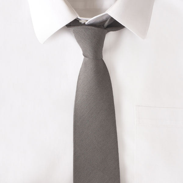 Wool Grey Solid Tie